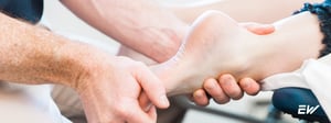Physical therapist providing hands-on treatment for foot and ankle pain to improve mobility, reduce pain, and restore function.