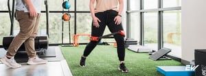 Individual with groin strain participating in supervised rehabilitation exercises.