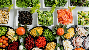 A large spread of vegetables.