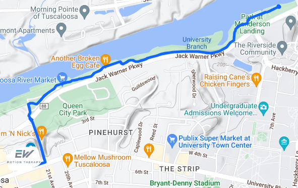 Tuscaloosa Pub Run Route with Logo